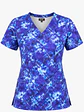 Blusa Médica Estampada Pincelada Azul Mujer - Miniatura 3