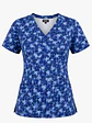 Blusa Médica Estampada Pixel Azul Mujer  - Miniatura 3