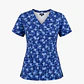 Blusa Médica Estampada Pixel Azul Mujer  - Miniatura 3