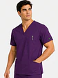 Polera Médica Cargo Hombre Cuello en V Antifluido Morada | Egida - Miniatura 2