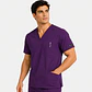 Polera Médica Cargo Hombre Cuello en V Antifluido Morada | Egida - Miniatura 2