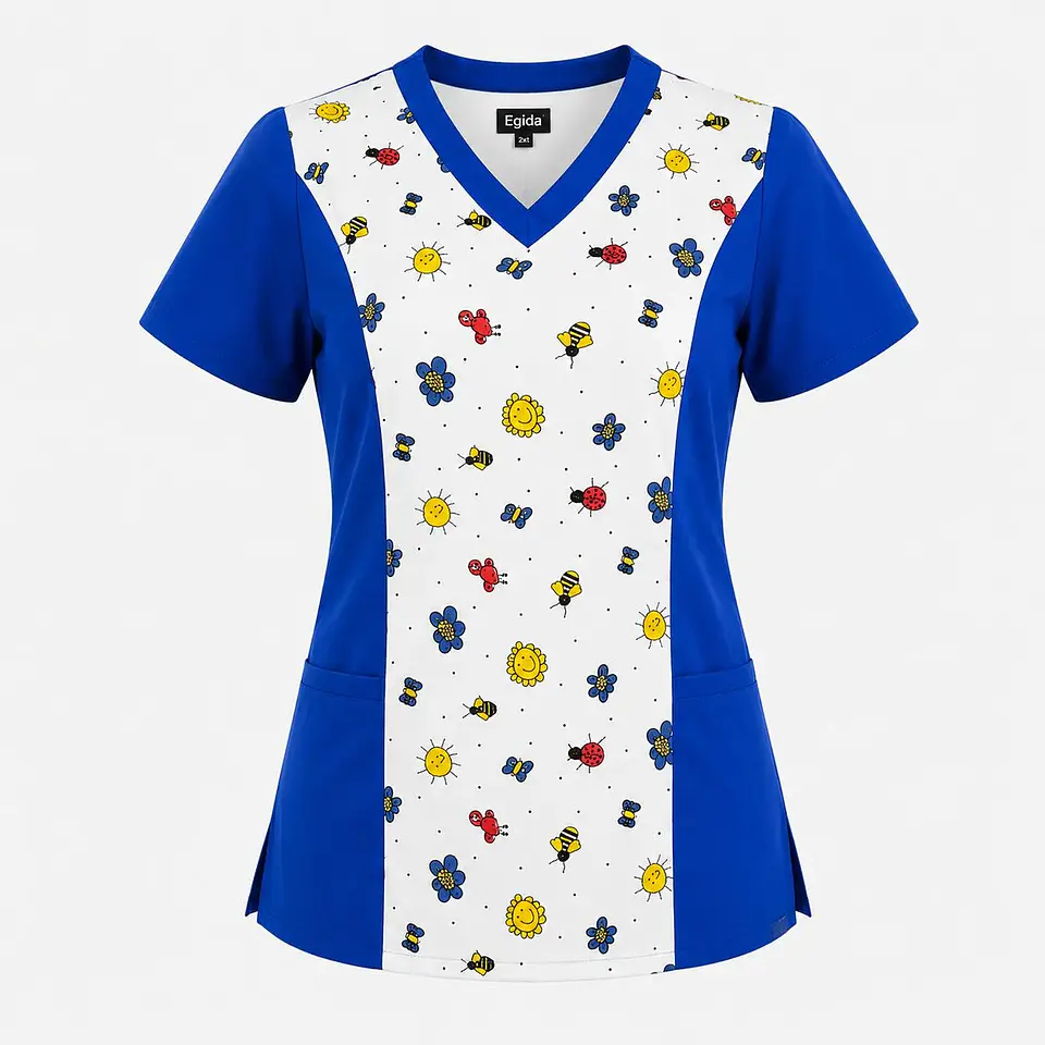 Blusa Estampada Jardín Infantil - Azul Rey 3