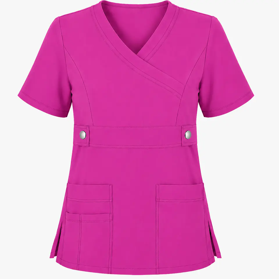 Blusa Clínica Cargo Antifluido Fucsia para Mujer 3