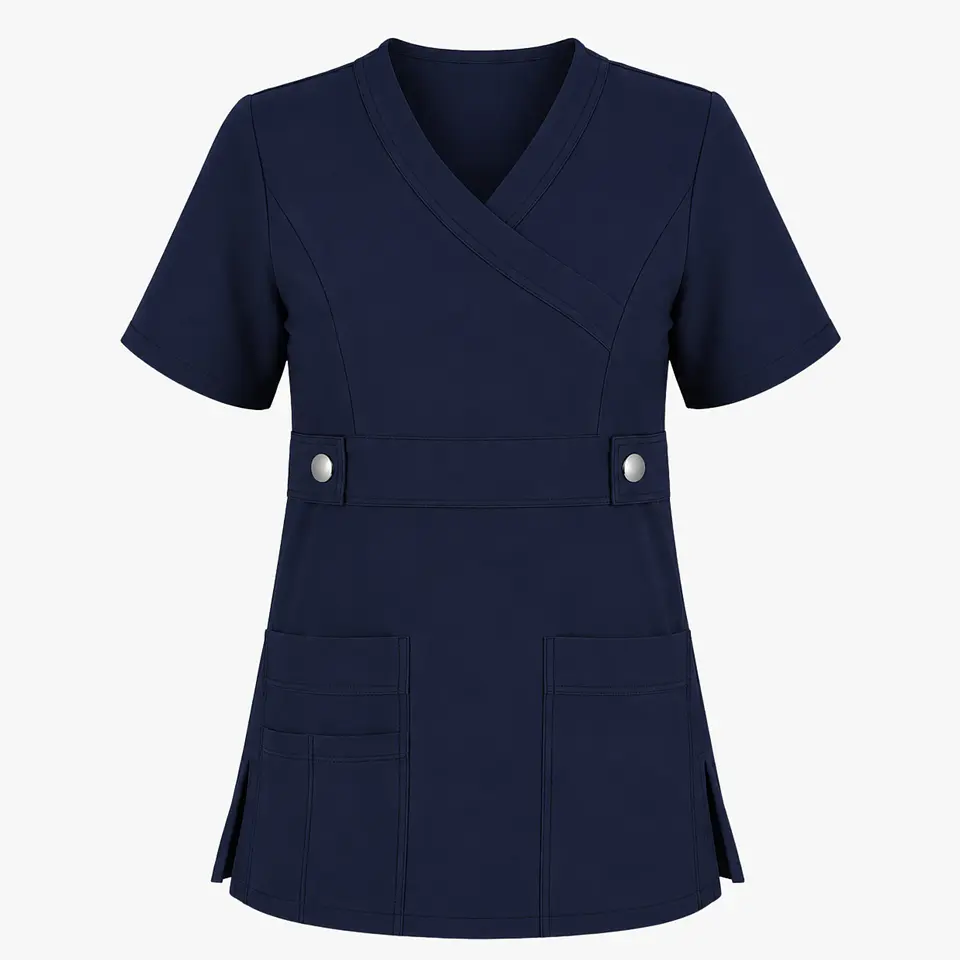 Blusa Clínica Cargo Antifluido color Azul Marino para Mujer 3