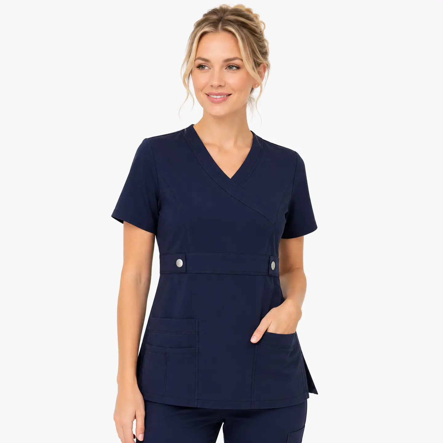 Blusa Clínica Cargo Antifluido color Azul Marino para Mujer 1