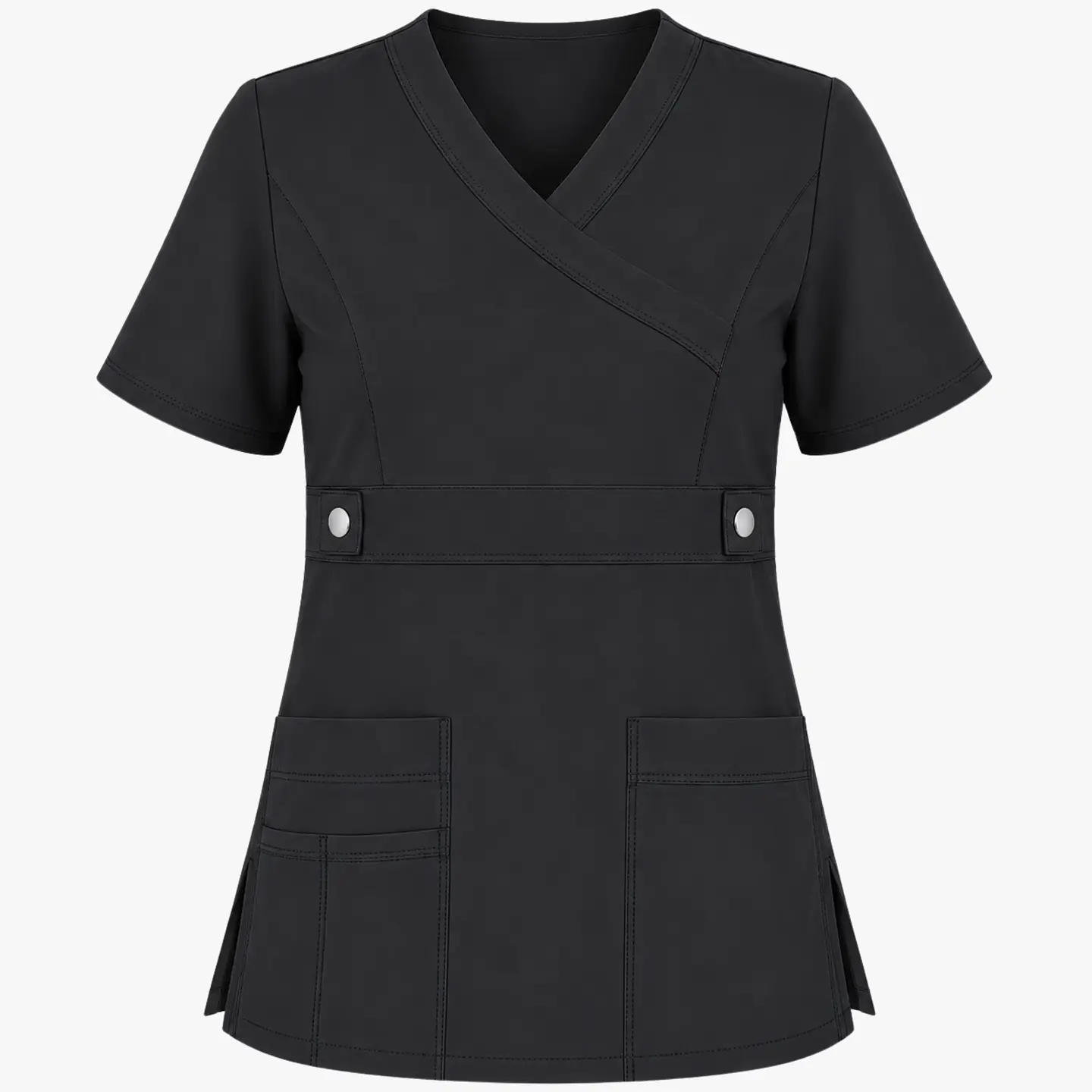 Blusa Clínica Cargo Antifluido Elasticado color Gris para Mujer 3