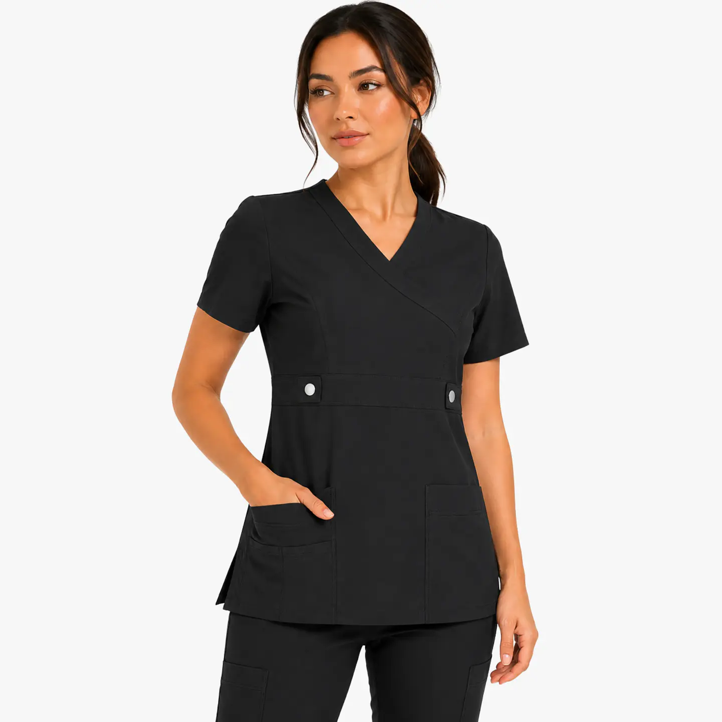 Blusa Clínica Cargo Antifluido Elasticado color Gris para Mujer 1