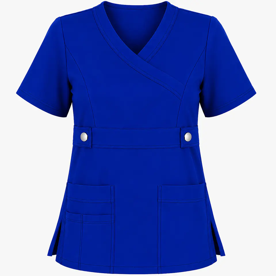 Blusa Clínica Cargo Antifluido Elasticado color Azul Rey para Mujer 3