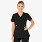 Blusa Clínica Cargo Antifluido Elasticado color Negro para Mujer - Miniatura 2