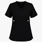 Blusa Clínica Cargo Antifluido Elasticado color Negro para Mujer - Miniatura 3