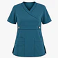 Blusa Clínica Cargo Antifluido Elasticado color Verde Petróleo para Mujer - Miniatura 3