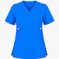 Blusa Clínica Cargo Antifluido Elasticado color Azul Vibes para Mujer - Miniatura 3
