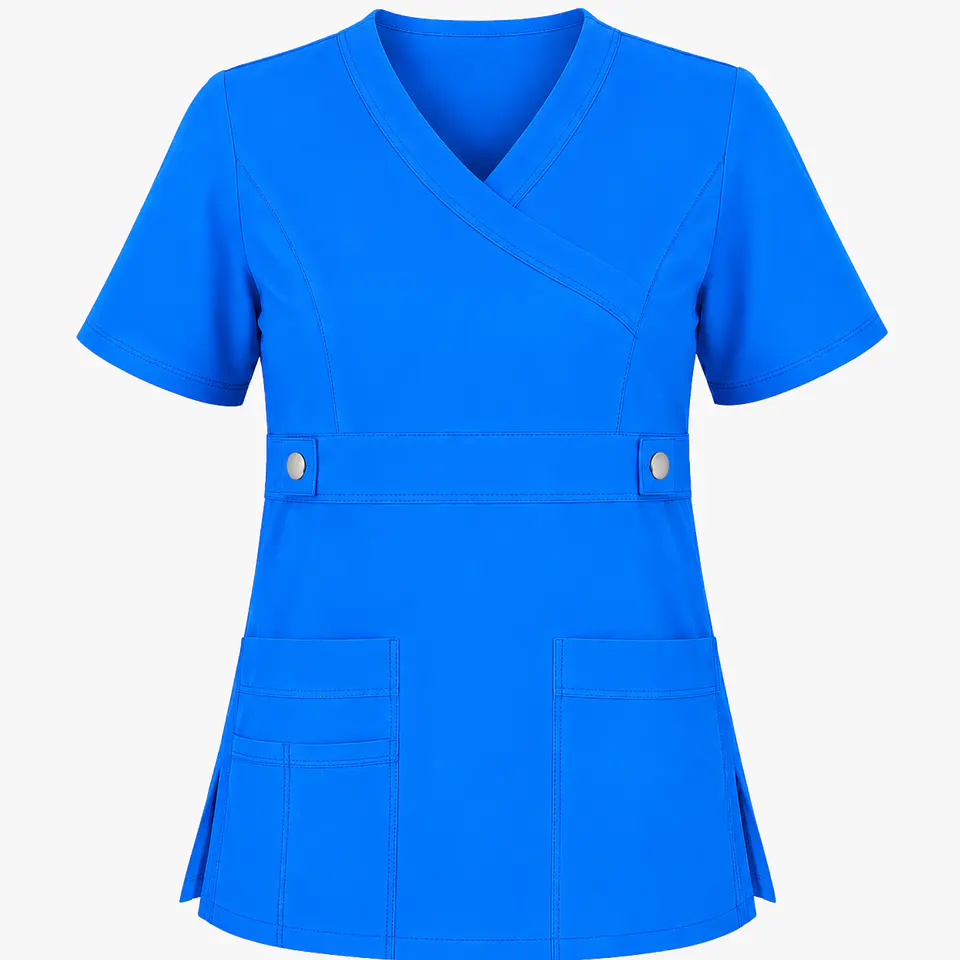 Blusa Clínica Cargo Antifluido Elasticado color Azul Vibes para Mujer 3