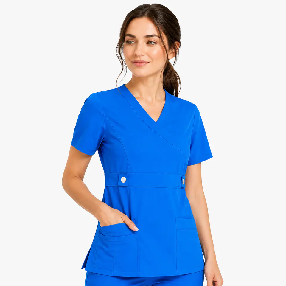 Blusa Clínica Cargo Antifluido Elasticado color Azul Vibes para Mujer 1