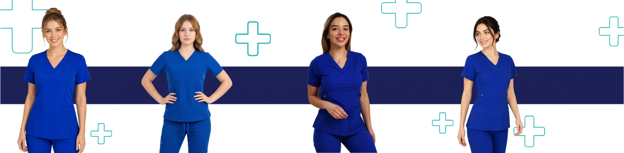 Uniformes Clínicos Azul Rey para Mujer