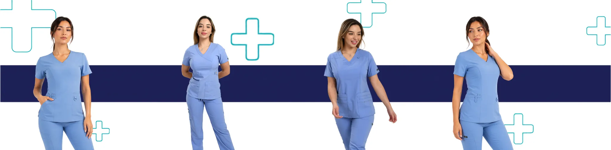 Uniformes Clínicos Celeste para Mujer