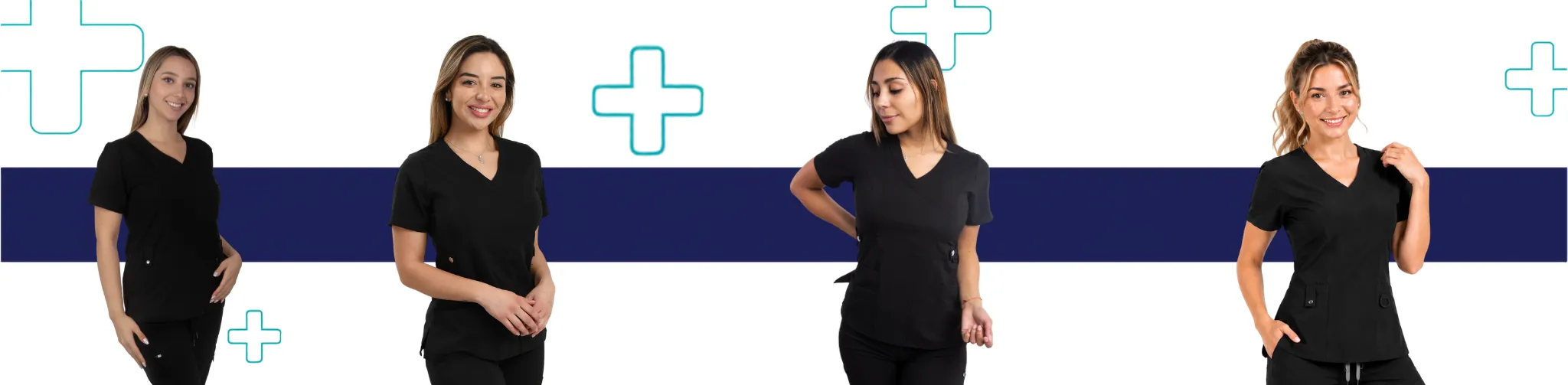 Uniformes Clínicos Negros para Mujer