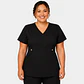 Blusa Clínica Cargo Antifluido Elasticada color Negro para Mujer - Miniatura 3