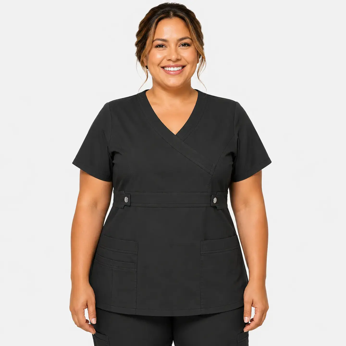 Blusa Clínica Cargo Antifluido Elasticada color Gris para Mujer 3