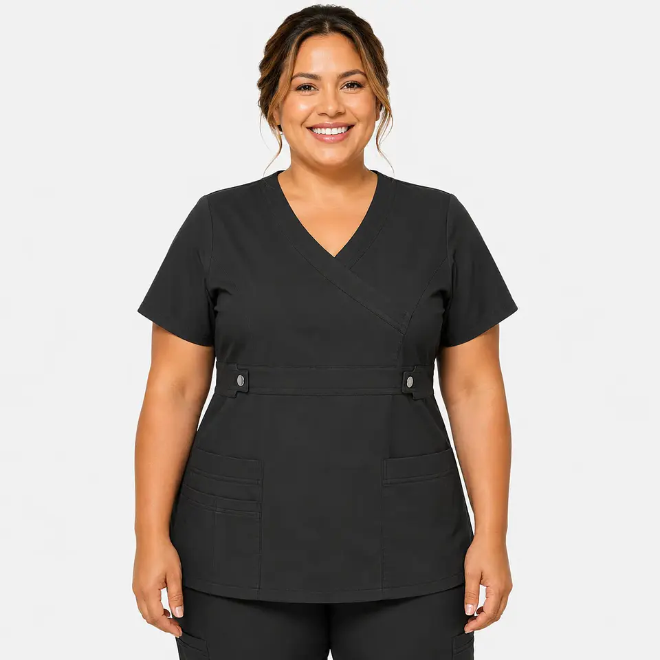 Blusa Clínica Cargo Antifluido Elasticada color Gris para Mujer 3