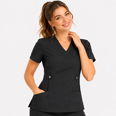 Blusa Clínica Cargo Antifluido Elasticada color Gris para Mujer