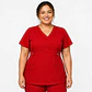 Blusa Clínica Cargo Antifluido Elasticada color Rojo Italiano  para Mujer - Miniatura 3