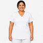 Blusa Clínica Cargo Antifluido Elasticada color Blanco para Mujer - Miniatura 3