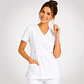 Blusa Clínica Cargo Antifluido Elasticada color Blanco para Mujer - Miniatura 2