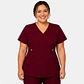 Blusa Clínica Cargo Antifluido Elasticada color Burdeo para Mujer - Miniatura 3