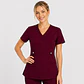 Blusa Clínica Cargo Antifluido Elasticada color Burdeo para Mujer - Miniatura 1
