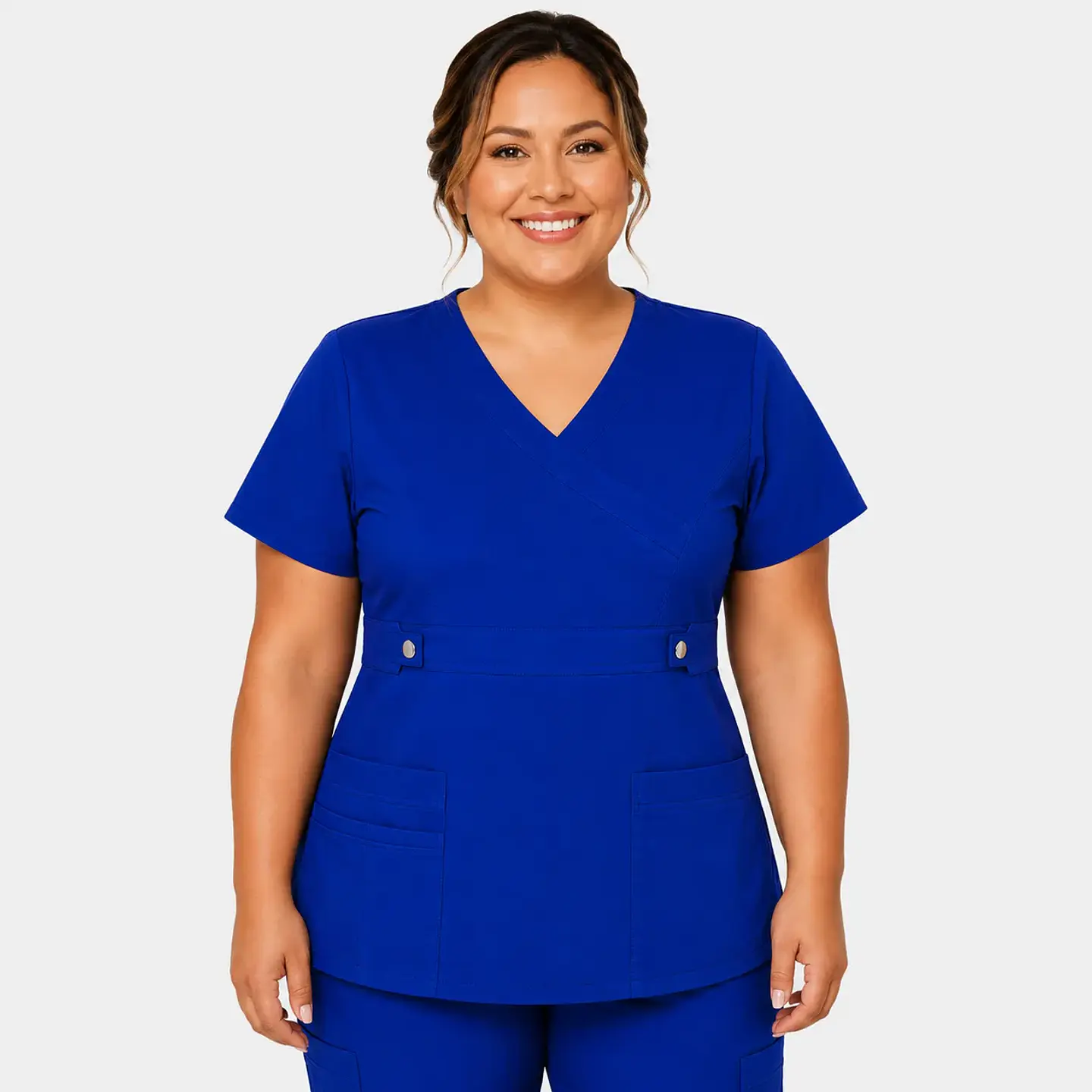 Blusa Clínica Cargo Antifluido Elasticada color Azul Rey para Mujer 3