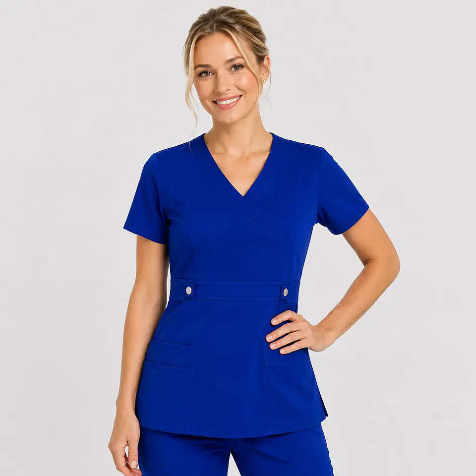 Blusa Clínica Cargo Antifluido Elasticada color Azul Rey para Mujer 2