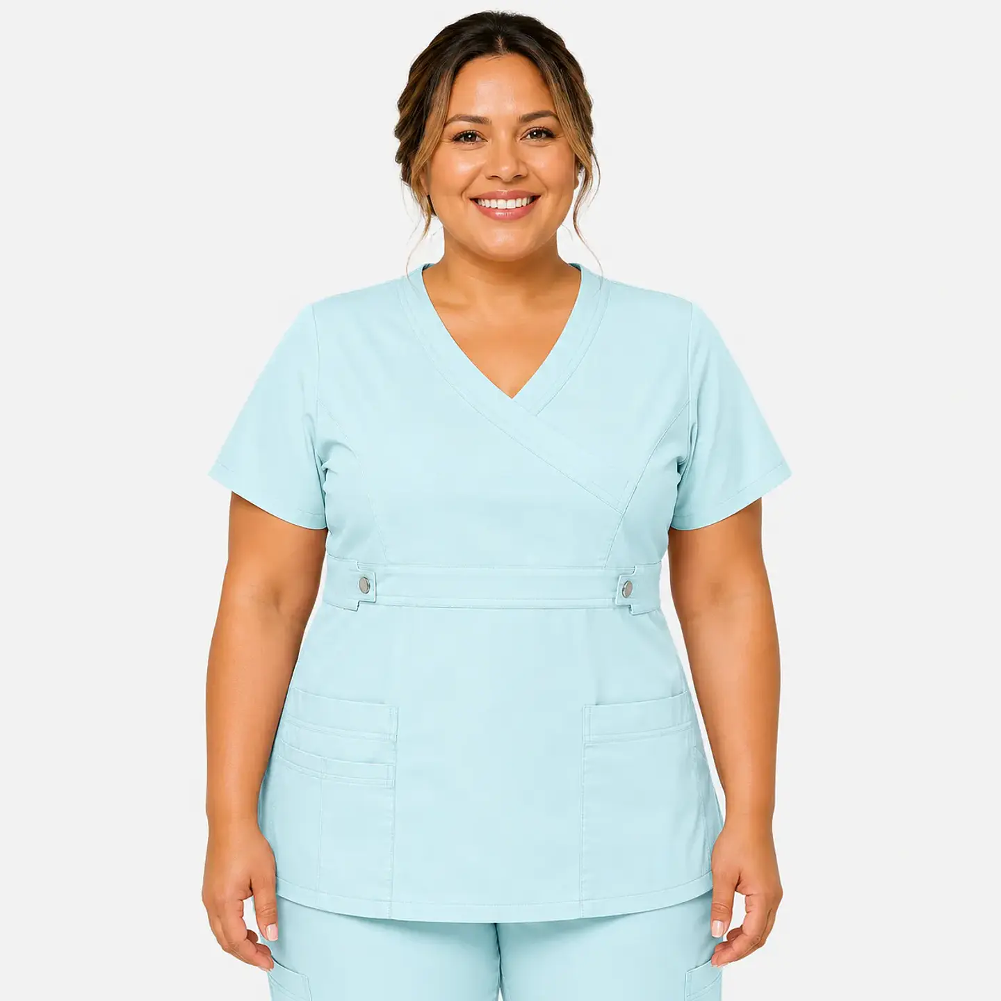 Blusa Clínica Cargo Antifluido Elasticada Menta para Mujer 3