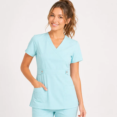 Blusa Clínica Cargo Antifluido Elasticada Menta para Mujer