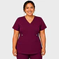 Blusa Clínica Cargo Antifluido Elasticada Ciruela para Mujer - Miniatura 3