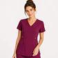 Blusa Clínica Cargo Antifluido Elasticada Ciruela para Mujer - Miniatura 1