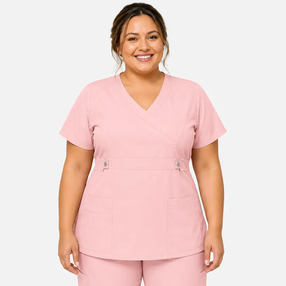 Blusa Clínica Cargo Antifluido Elasticada Damasco para Mujer 3