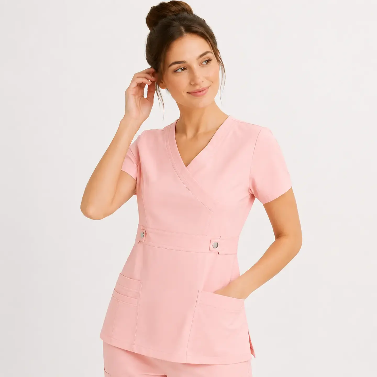 Blusa Clínica Cargo Antifluido Elasticada Damasco para Mujer 2