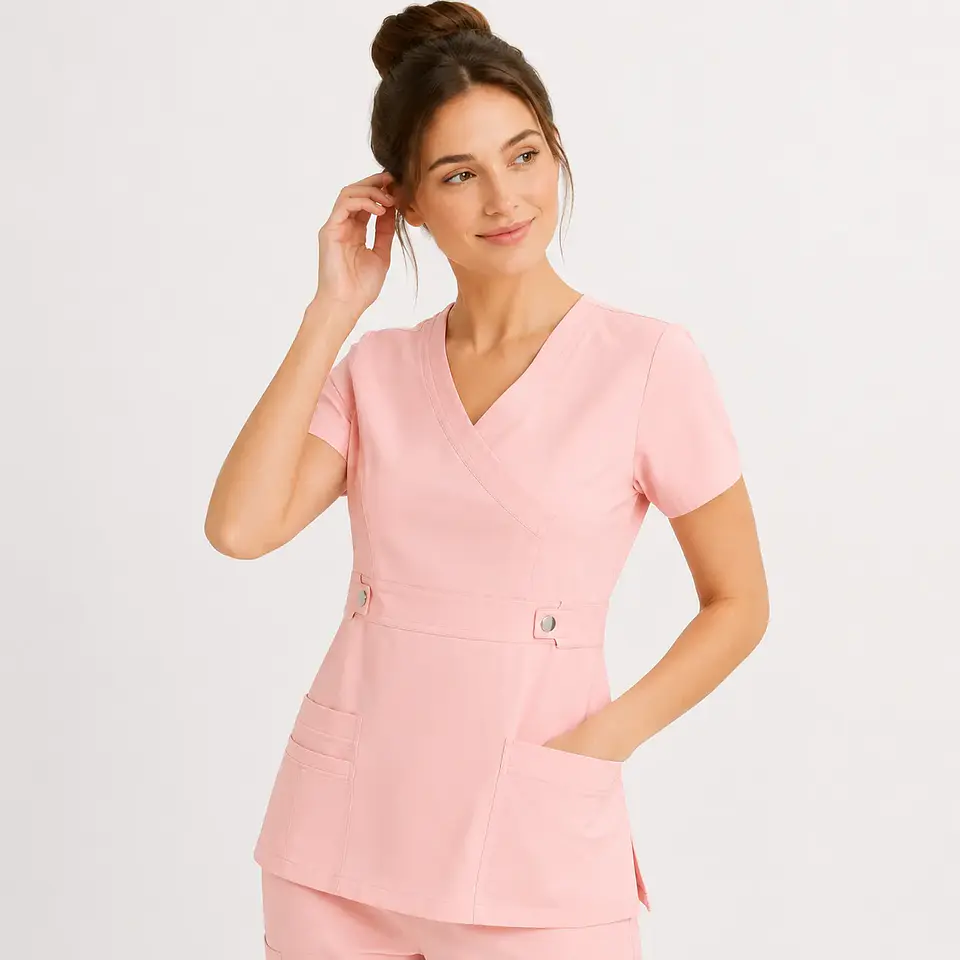 Blusa Clínica Cargo Antifluido Elasticada Damasco para Mujer 2