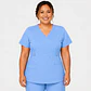 Blusa Clínica Cargo  Antifluido Elasticada Celeste para Mujer - Miniatura 3