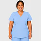 Blusa Clínica Cargo Elasticada Antifluido Celeste Jacinto-Paquete vela para Mujer - Miniatura 3