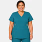 Blusa Clínica Cargo  Antifluido Elasticada Turquesa para Mujer - Miniatura 3