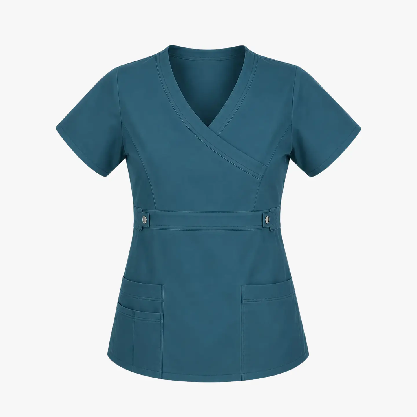 Blusa Clínica Cargo  Antifluido Elasticada Verde petróleo para Mujer 4