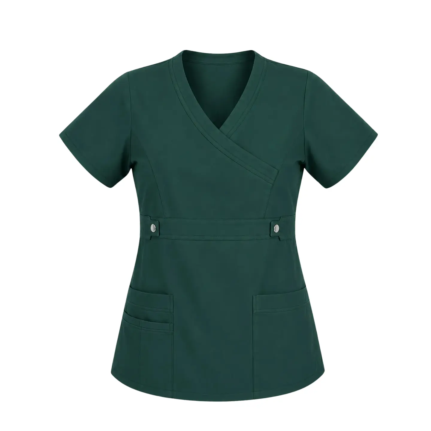 Blusa Clínica Cargo Antifluido  Elasticada  Verde Botella para Mujer 4