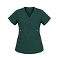 Blusa Clínica Cargo Antifluido  Elasticada  Verde Botella para Mujer - Miniatura 4
