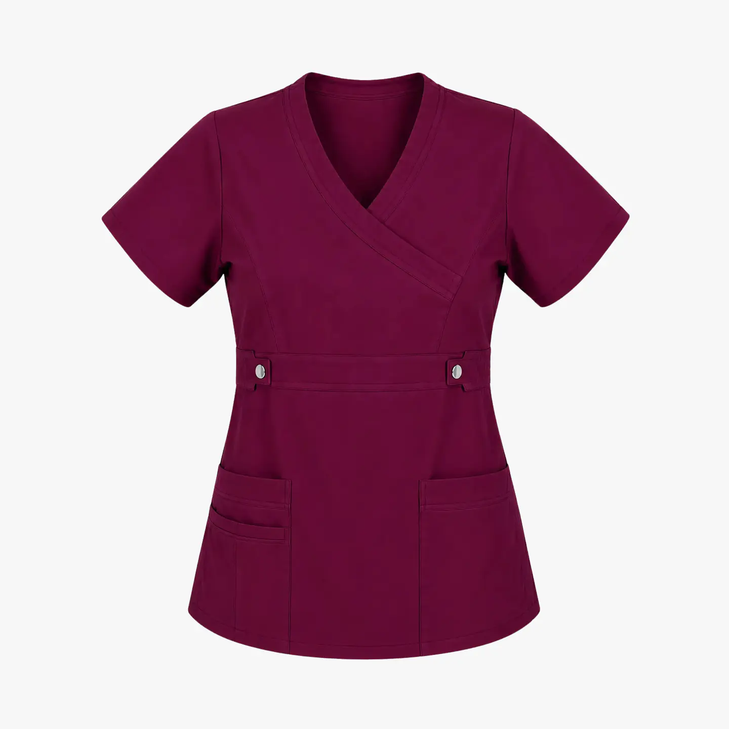 Blusa Clínica Cargo Antifluido Elasticada Ciruela para Mujer 4