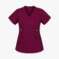 Blusa Clínica Cargo Antifluido Elasticada Ciruela para Mujer - Miniatura 4