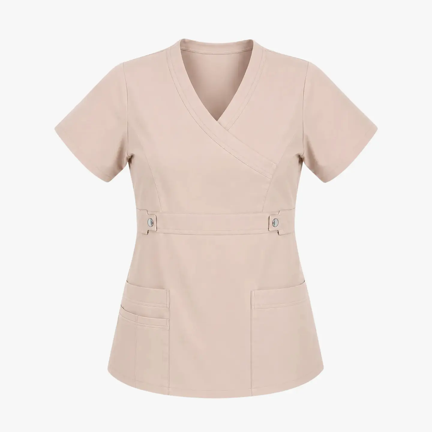 Blusa Clínica Cargo  Antifluido Elasticada Beige para Mujer 4