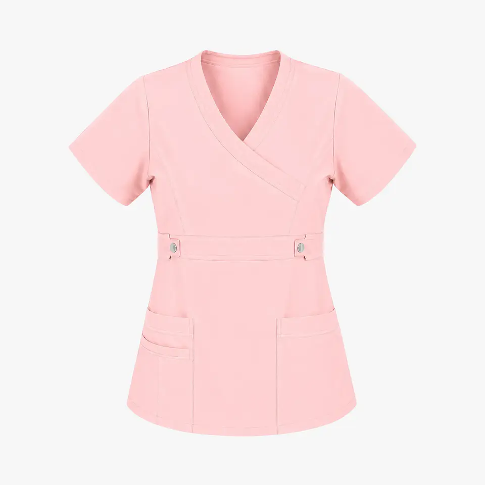 Blusa Clínica Cargo Antifluido Elasticada Damasco para Mujer 4