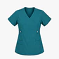 Blusa Clínica Cargo  Antifluido Elasticada Turquesa para Mujer - Miniatura 4